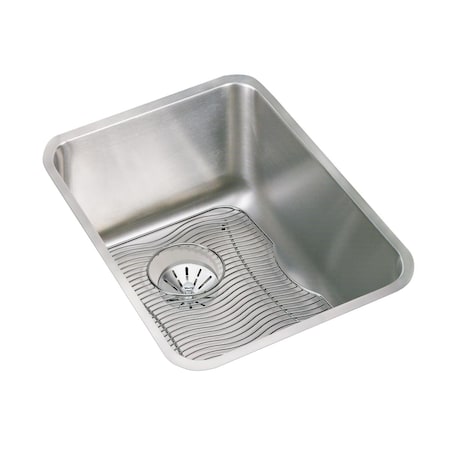 Elkay Lustertone Stainless Steel 16-1/2 X 20-1/2 X 9-7/8 Single Bowl Undermount Sink Kit W/Perfect Drain ELUH141810PDBG